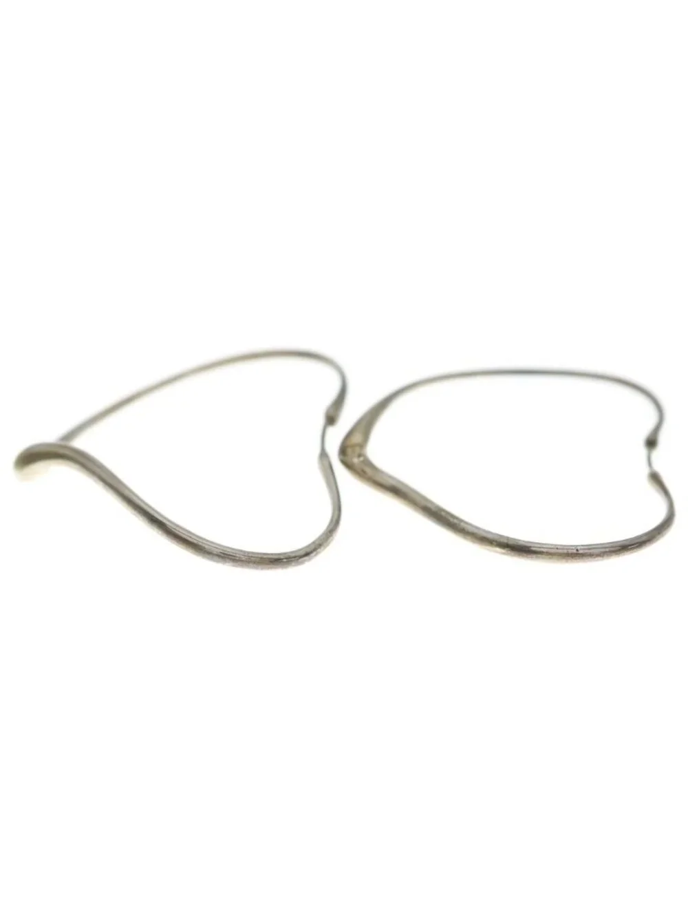 Tiffany & Co Elsa Peretti Open Heart Large Hoop Earrings Silver